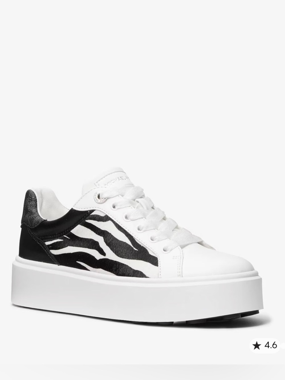Michael Kors Zebra Print Platform Sneakers - Black & White
